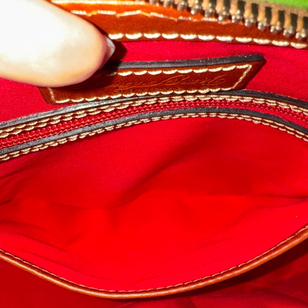 Dooney & Bourke Green and Tan Zip Zip Satchel - Picture 6 of 12